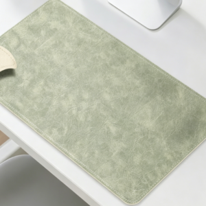 Light Green Faux "Crazy Horse" Leather Waterproof Desk Mat
