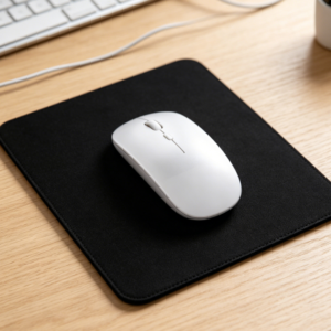 Portable mini black mouse pad. Thickened, washable, and portable mouse pad suitable for home and office use